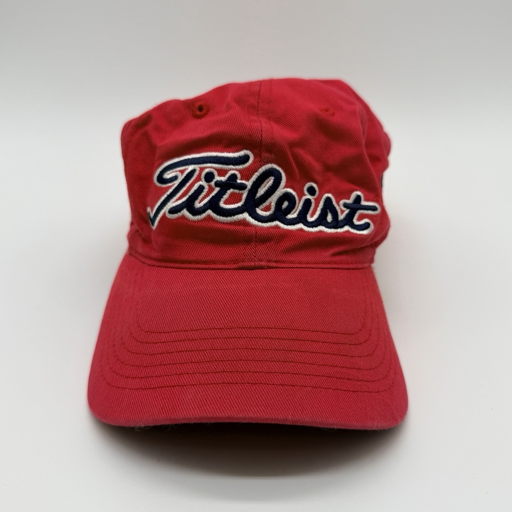 Titleist Pro V1 FootJoy FJ Hat Red Adjustable Strapback Golf Performance Cap